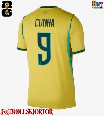 Brasilien Matheus Cunha #9 Hemmatröja VM 2026 Kortärmad